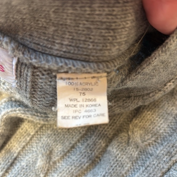 Vintage Men’s Sweater Vest Gray Cable Knit Button Down Size XL - Picture 5 of 5